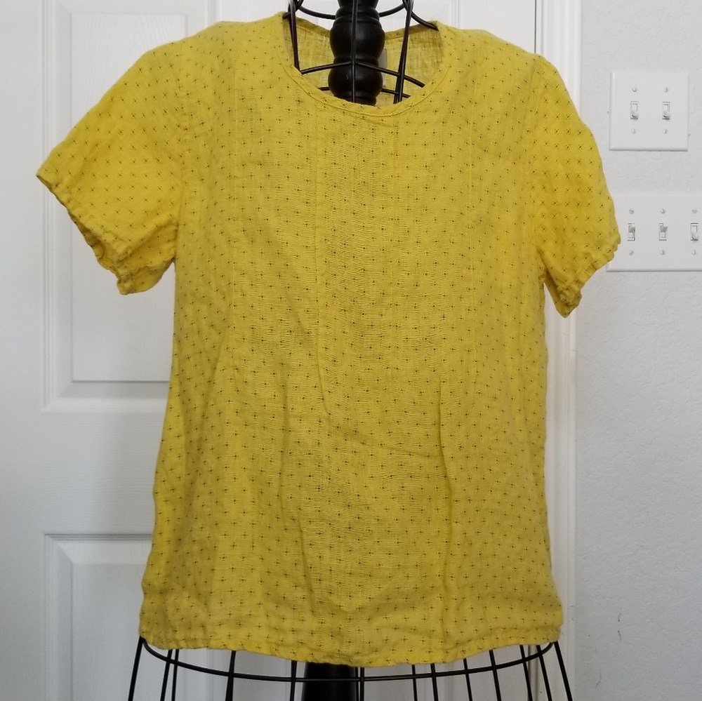 FLAX linen yellow shirt sz. Small